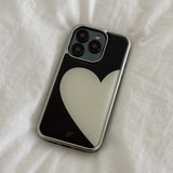 [Epoxy] POP HEART(Black Cream) silver bumper case