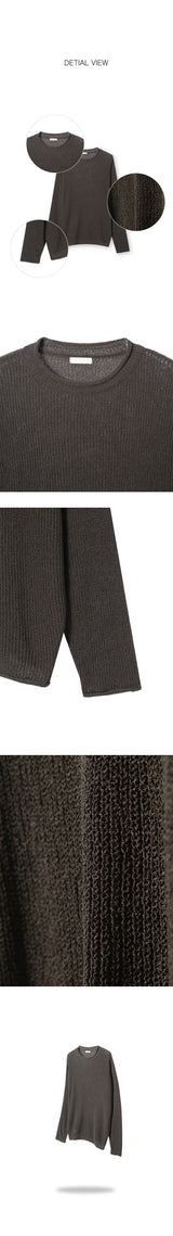 [S/S] ハッチバックルリネンラウンドネック二ット