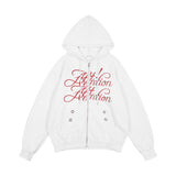 ATTENTION EYELET HOODED ZIP-UP (WHITE) F25ZA010