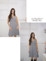 wool twisted knit sleeveless dress