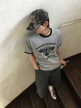 ラペルウエスタンリンガー半袖Tシャツ 3C