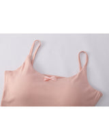 [Bracap O] Soft Ribbon Bra Top Sleeveless Pink