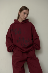 EEERRR Crack logo hoodie (Burgundy)