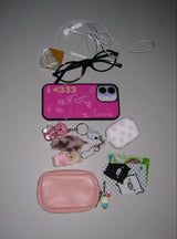 i <333 ラブグラスシルバーバンパーフォンケース  (vivid pink)