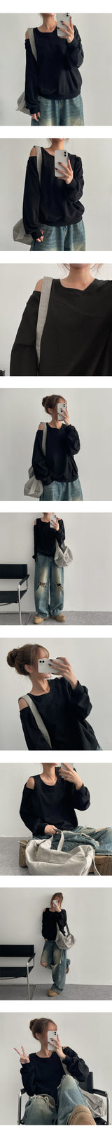 Joy unbalanced off-shoulder sweatshirt