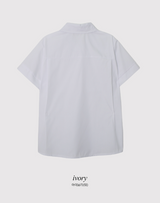 Side Button Slim Short Sleeve Shirt (3color)