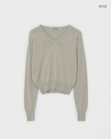 [MADE] Smooth Cotton V-Neck Knitwear (Cotton 85%)