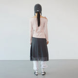 Mesh ruffle skirt_dark gray