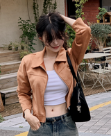 #Suede Collar Crop Jacket (3color)