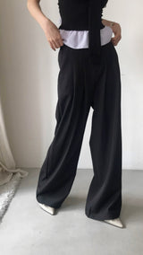 [ high waist ] ローアワーワイドピンタックマキシ sl