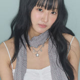 vintage dot scarf grey