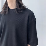 テクスチャード リブ ショートスリーブ Tシャツ