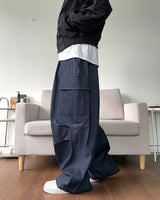 Stitch Balloon Cargo Denim Pants