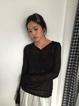 ヘアリングシアーボタンロングスリーブ (3color)