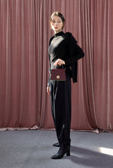 LOMEL MINI マイクロレザーバッグ / Maroon Burgundy