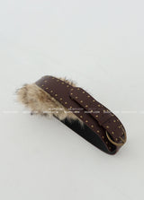 a mink fur ethnic wide belt