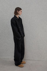 Studded selvage washed denim - Pants
