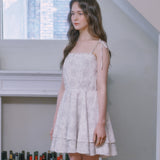 Ribbon cancan dress - PURPLE FLOWER