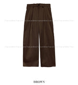 Luden wide pin tuck wool slacks