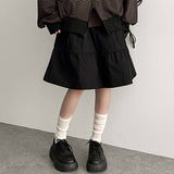 A-Sean Pintuck Slit Flared Skirt