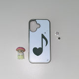 [MADE] MELODY PHONE CASE BLUE (silver mirror bumper)