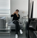 ヘンデスデイリーリベッドセミジップアップニット