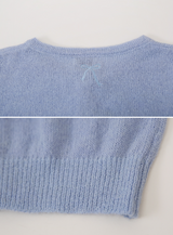 #Back Ribbon Embroidery Knit Cardigan (5color)