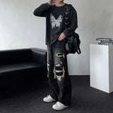 Butterfly Print Long-Sleeved T-Shirt (DP779389802718)