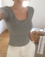 [MADE] ヒルトドットUネック半袖Tシャツ