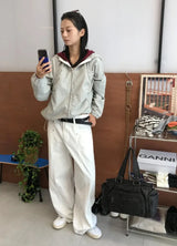 リベット シーム ワイド パンツ