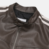  Mirei Two-Way Double Line Biker Leather Jacket