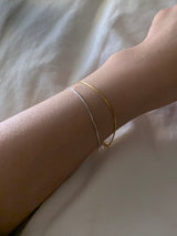 (silver925) シンプルスネークラインブレスレット *gold