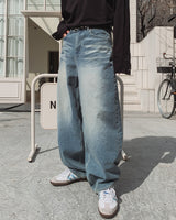 リングスカーブワイドデニムパンツ