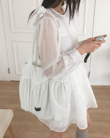 Mendel vintage dot cotton shirring shoulder bag