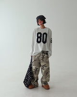 [UNISEX] ピンタックカーモカーペンターワイドパンツ