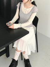 シフォンミディスカート (one color)