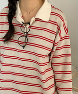 Bintz Stripe Collar Knitw