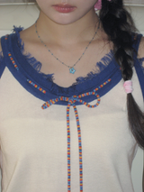 gleaming tiny star necklace [blue]