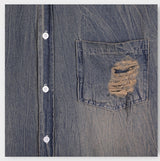 Summer shea damage washed denim half shirt