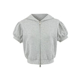 Sophie Puff Sleeve Hoodie Zip-up