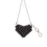 LOVE Pearl Crystal Mini Heart BAG_BLACK