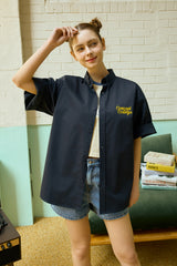 Yellow Dream Star Soft Navy Short-Sleeved Shirt [Unisex]