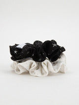 Silver starlight scrunch [ white, black ] 