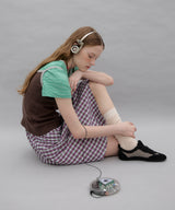 Checked Asymmetric Skirt - Pink