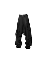 RELABEL (reshaped) ローライズマルチフォールドアシンメトリスルーZIPマルチポケットカジュアルスーツパンツ