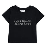 LESS RULES MORE LOVE CROPPED BLACK (HOTFIX) [WOMAN]