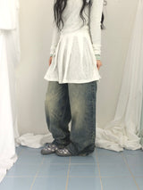 line and pleated dress