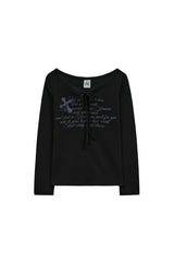 cr ストラップTシャツ (ブラック)