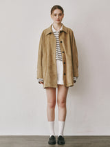 Suede half coat (Brown)
