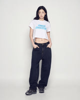 25FW WOMAN CLOUD FONT CROP SHORT SLEEVE T-SHIRT WHITE
